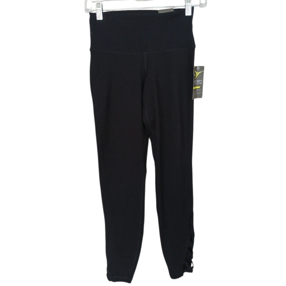 Old Navy NWT Go Dry Solid Black High-Rise Activewear Leggings Size Small